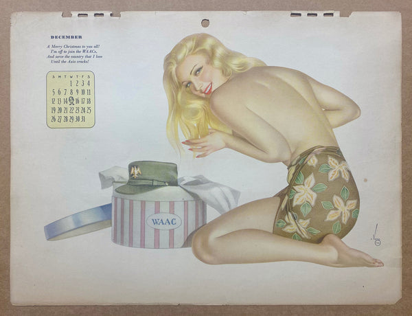 1943 Esquire Calendar Alberto Vargas Varga Pinup Girl All 12 Monthly Sheets Vintage