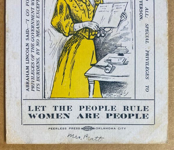 1910 Oklahoma Women Want Votes For Women Suffrage Postcard