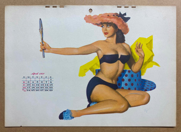 1950 Esquire Pinup Girl Calendar by Al Moore All 12 Monthly Sheets Vintage