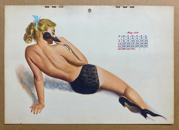 1950 Esquire Pinup Girl Calendar by Al Moore All 12 Monthly Sheets Vintage