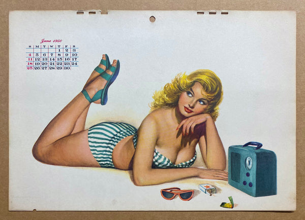 1950 Esquire Pinup Girl Calendar by Al Moore All 12 Monthly Sheets Vintage