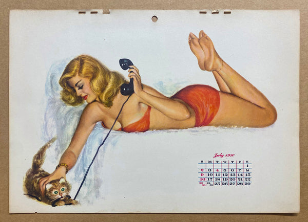 1950 Esquire Pinup Girl Calendar by Al Moore All 12 Monthly Sheets Vintage