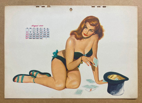 1950 Esquire Pinup Girl Calendar by Al Moore All 12 Monthly Sheets Vintage