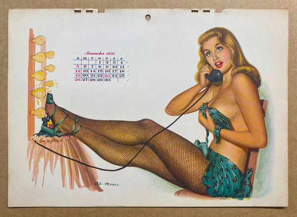 1950 Esquire Pinup Girl Calendar by Al Moore All 12 Monthly Sheets Vintage