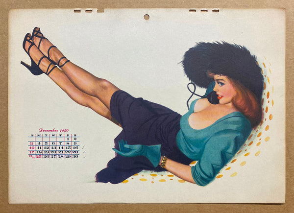 1950 Esquire Pinup Girl Calendar by Al Moore All 12 Monthly Sheets Vintage