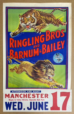 c.1950 Ringling Bros. and Barnum & Bailey Circus Bill Bailey Tiger Lion