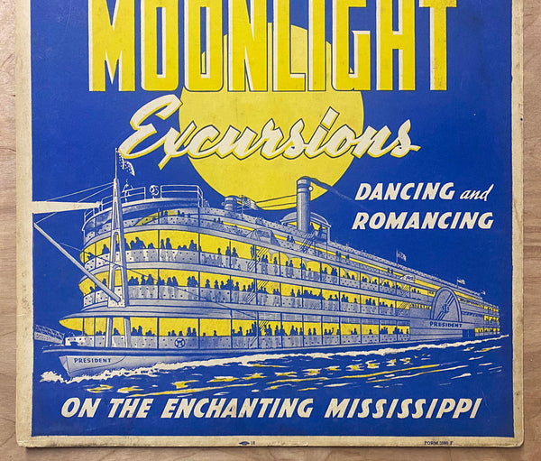 1936 SS President Mississippi River Steamboat Moonlight Excursions