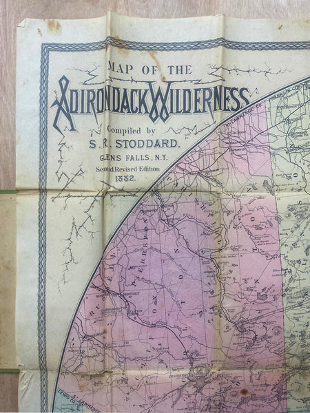 1882 Map of the Adirondacks Wilderness S.R. Stoddard 2nd Edition New York