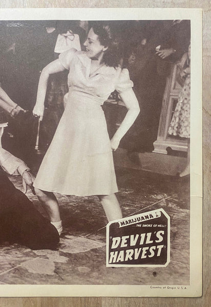 1942 Devil’s Harvest Lobby Card Anti-Marijuana Exploitation Movie