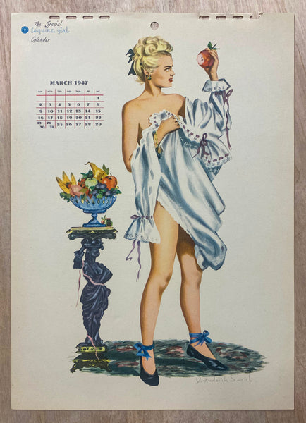 1947 Esquire Pinup Girl Calendar by J Frederick Smith All 12 Monthly Sheets Vintage