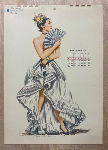 1947 Esquire Pinup Girl Calendar by J Frederick Smith All 12 Monthly Sheets Vintage