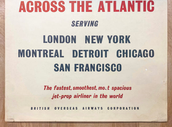 c.1958 Fly BOAC Britannia Jet-Prop Airplane Across The Atlantic London New York