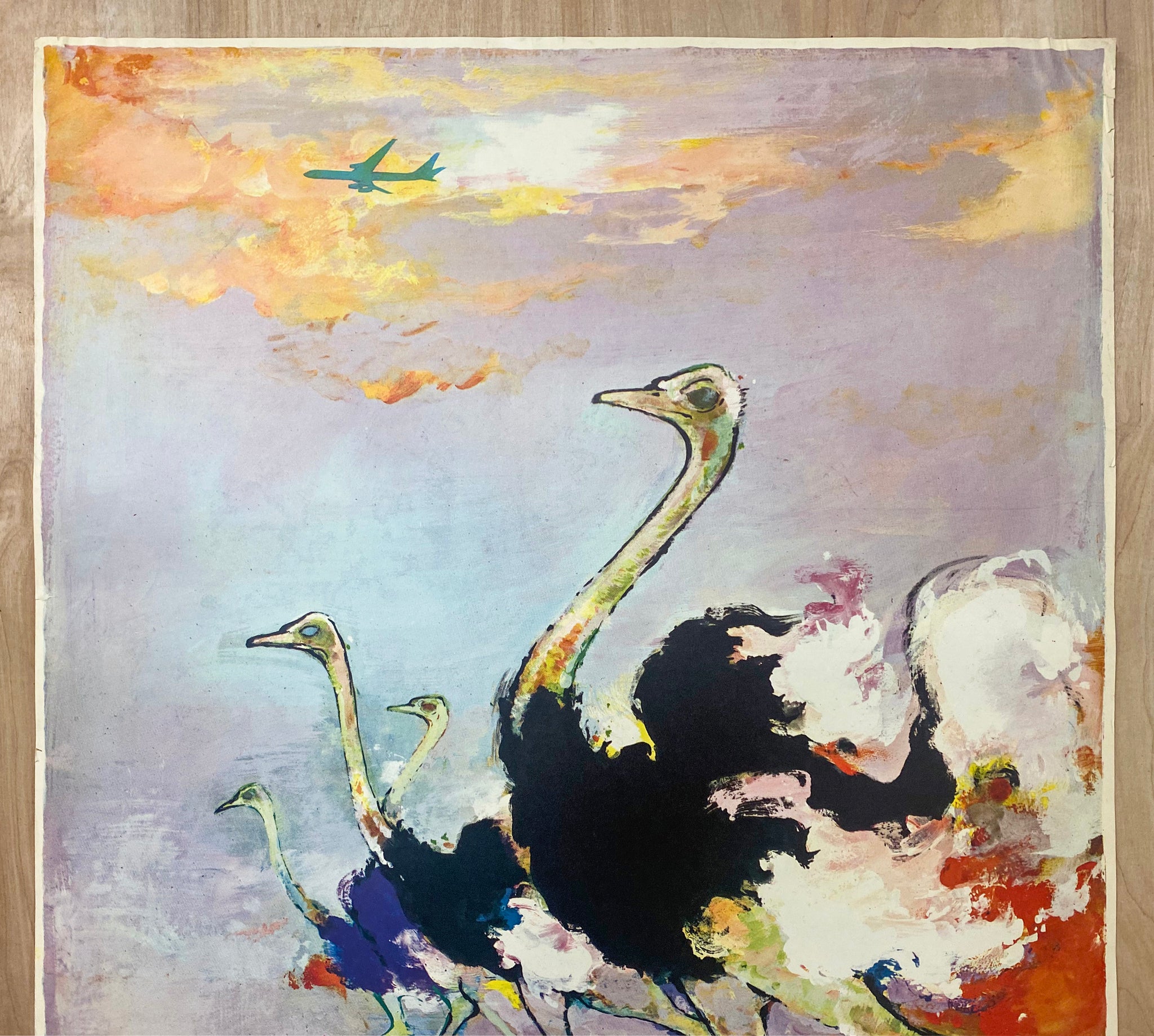 c.1955 SAS Africa Poster by Otto Nielson Scandinavian Airlines