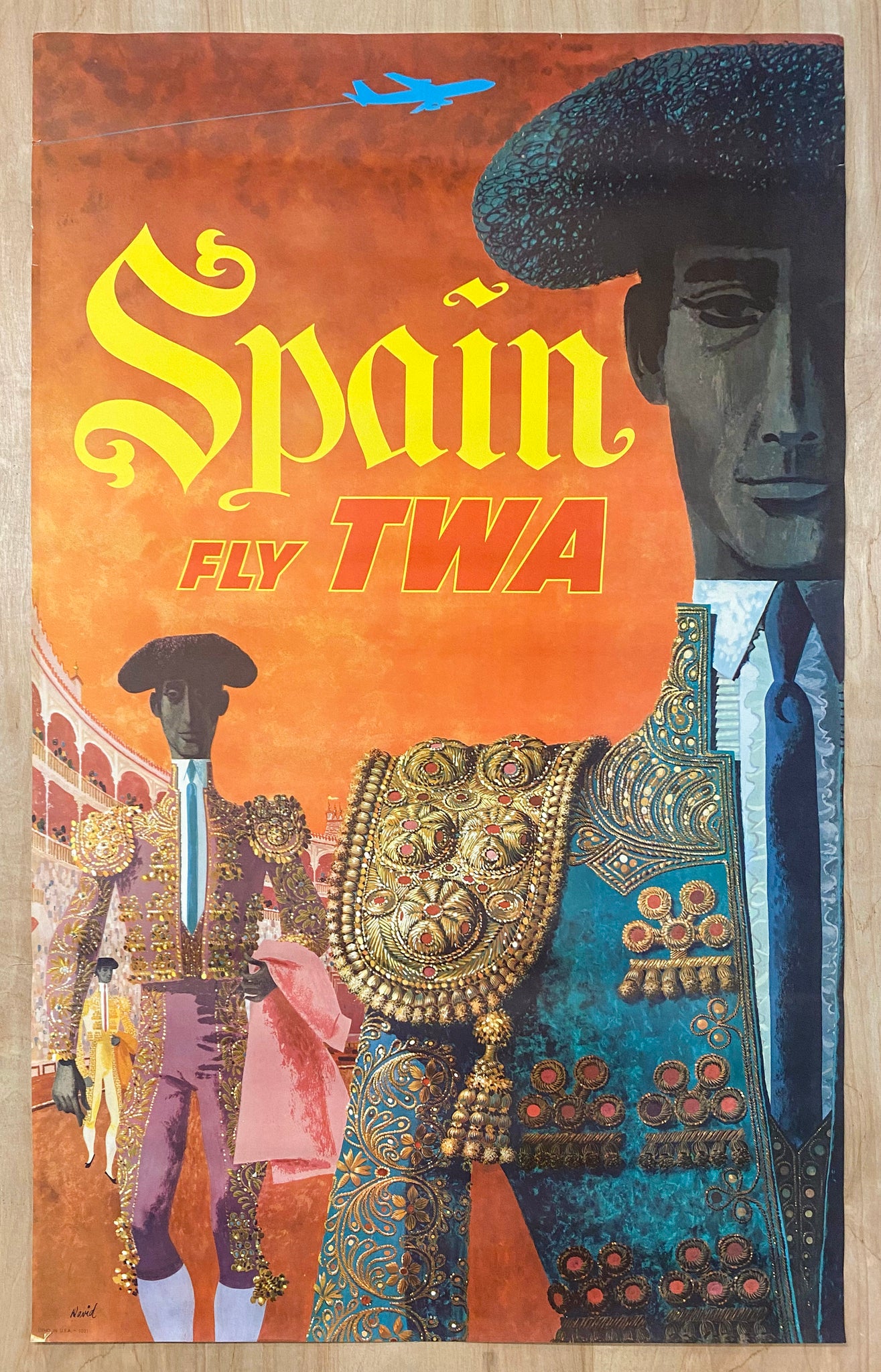 c.1960s TWA Spain by David Klein Matadors Vintage Original VG+