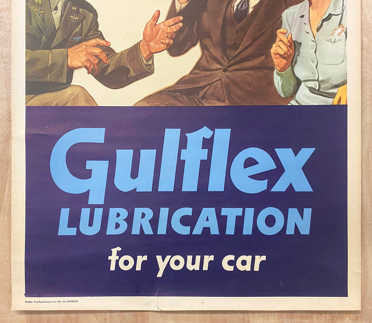 c.1945 Gulflex Lubrication For Your Car Poster Gulf Oil Vintage WWII ...