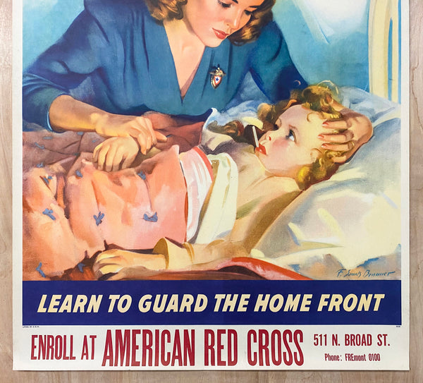 c.1944 Take a Red Cross Home Nursing Course Learn to Guard The Home Front WWII