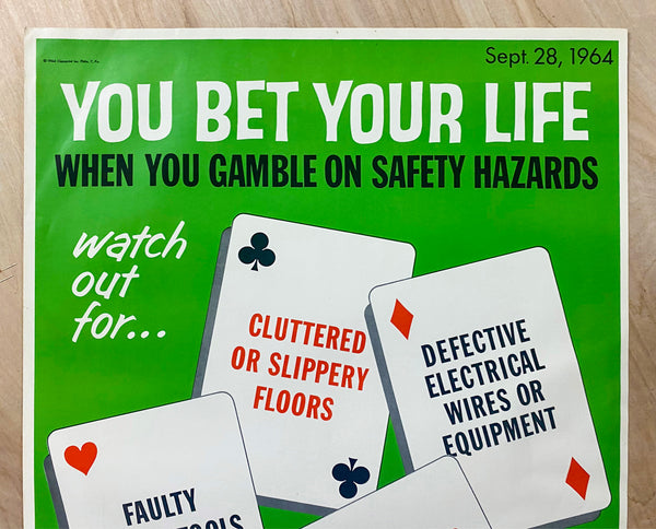 1964 You Bet Your Life When You Gamble Clemprint Workplace Safety