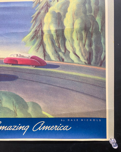 1944 Greyhound Bus Lines Calendar Top by Dale Nichols Look Ahead More Amazing America