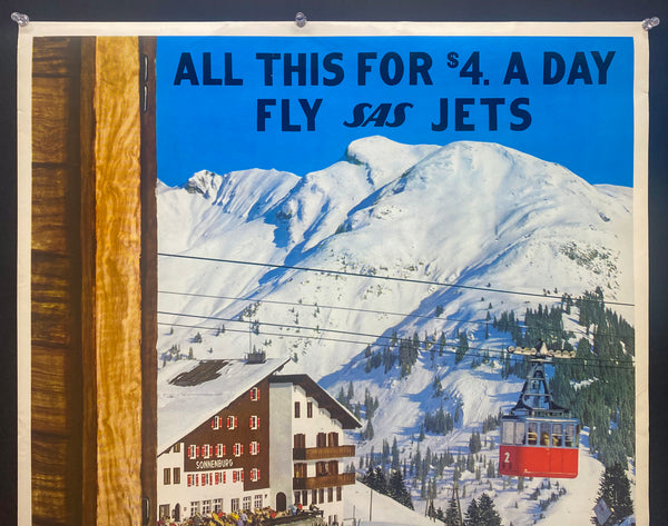 1960 Ski Austria for $4 A Day Scandinavian Airlines SAS Skiing