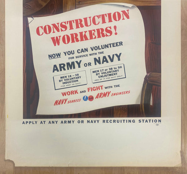 1943 Construction Workers Work and Fight with Navy Seabees Army Engineers