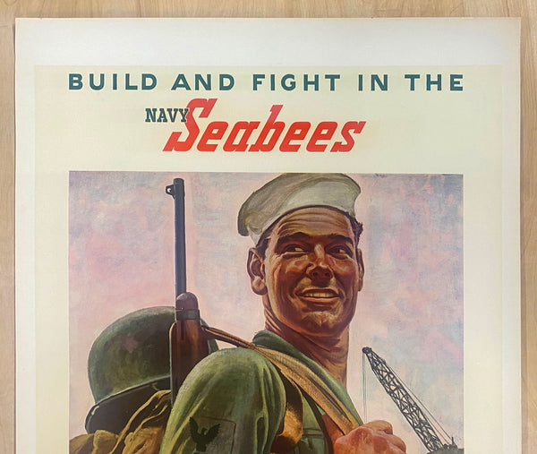 1943 Construction Workers Wanted Build and Fight in Navy Seabees John Falter WWII