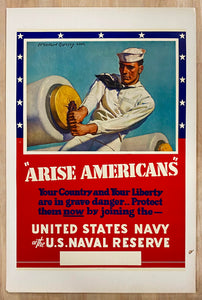 1941 Arise Americans Your Country and Liberty Are in Grave Danger WWII Navy Barclay