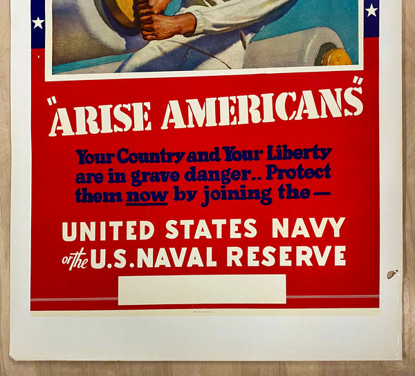 1941 Arise Americans Your Country and Liberty Are in Grave Danger WWII Navy Barclay