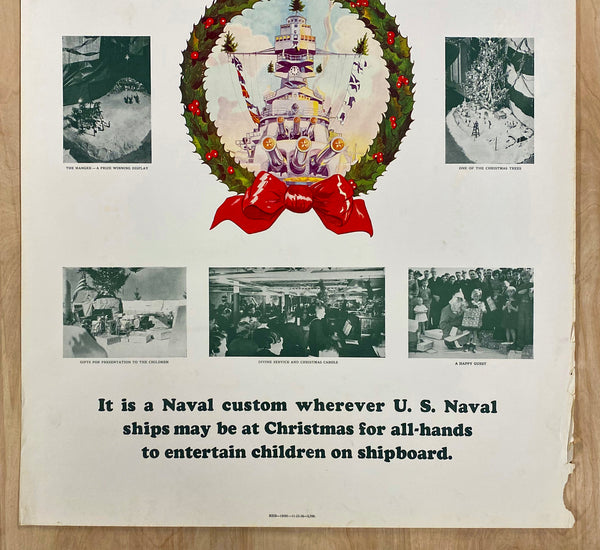 1936 Seasons Greetings U.S. Navy Christmas Traditions Recruiting Interwar RARE