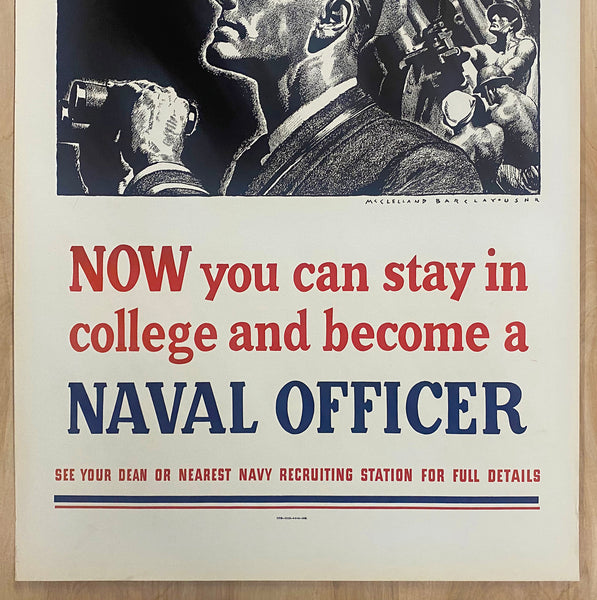 1942 U.S. Navy College Student Officer Recruiting McClelland Barclay WWII