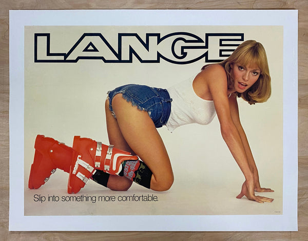 c.1972 Lange Ski Boots Slip Into Something More Comfortable Pinup Skiing