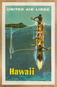 c.1960 United Air Lines Hawaii by Stan Galli Outrigger Canoe Airlines