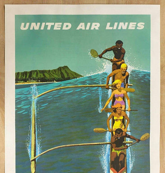 c.1960 United Air Lines Hawaii by Stan Galli Outrigger Canoe Airlines