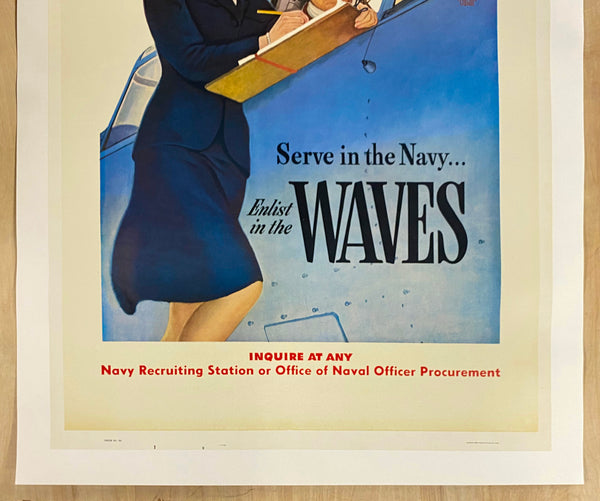 1943 She’s Helping To Win How About You? Serve In US Navy WAVES WWII