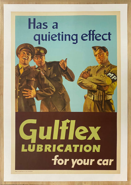 c.1945 Gulflex Lubrication Has A Quieting Effect Gulf Oil WWII Original