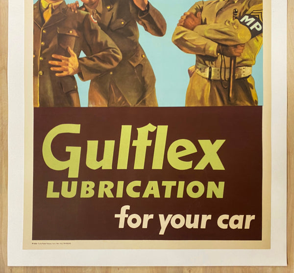 c.1945 Gulflex Lubrication Has A Quieting Effect Gulf Oil WWII Original