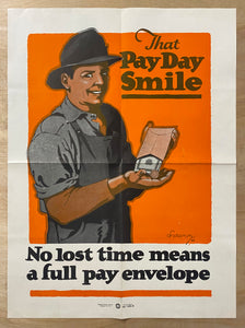 c.1923 That Pay Day Smile No Lost Time To Accidents Safety C.H. Stamm