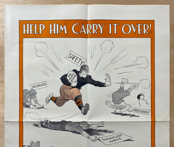 c.1927 Help Him Carry It Over Accident Prevention Safety Football