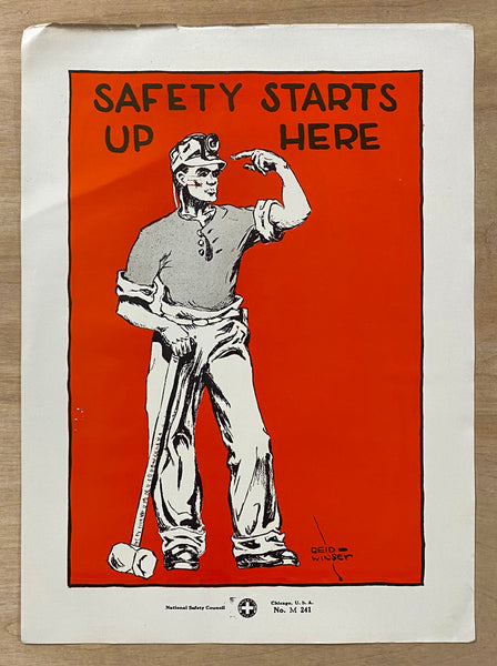 c.1927 National Safety Council Mine Mining Safety Small Format Poster Set of 9