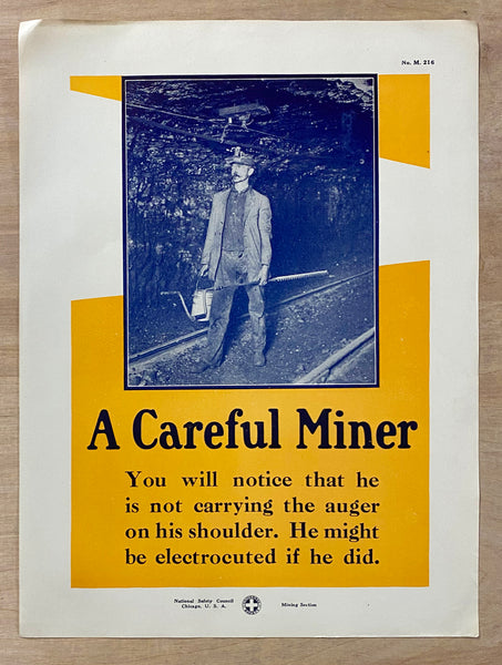 c.1927 National Safety Council Mine Mining Safety Small Format Poster Set of 9