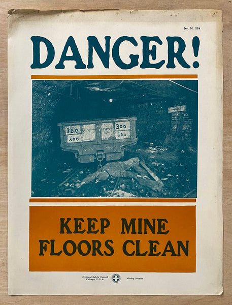 c.1927 National Safety Council Mine Mining Safety Small Format Poster Set of 9