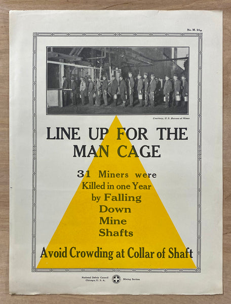 c.1927 National Safety Council Mine Mining Safety Small Format Poster Set of 9