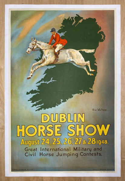 1948 Dublin Horse Show by Olive Whitmore Equestrian Jumping Ireland