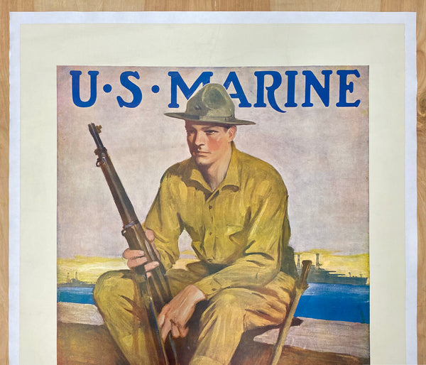 c.1917 U.S. Marine Corps Be A Sea Soldier by Clarence F. Underwood WWI USMC