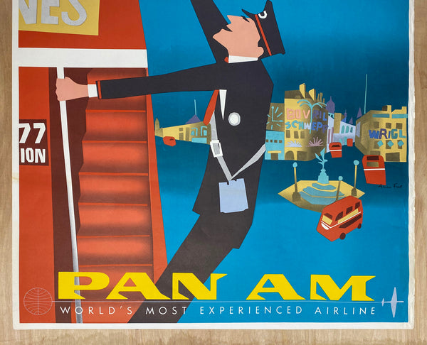 c.1959 Chicago To London By Jet Clipper Aaron Fine Pan Am