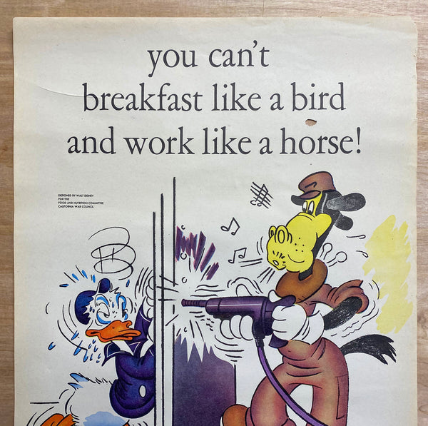 1943 You Can't Eat Like A Bird And Work Like A Horse Disney Studios WWII