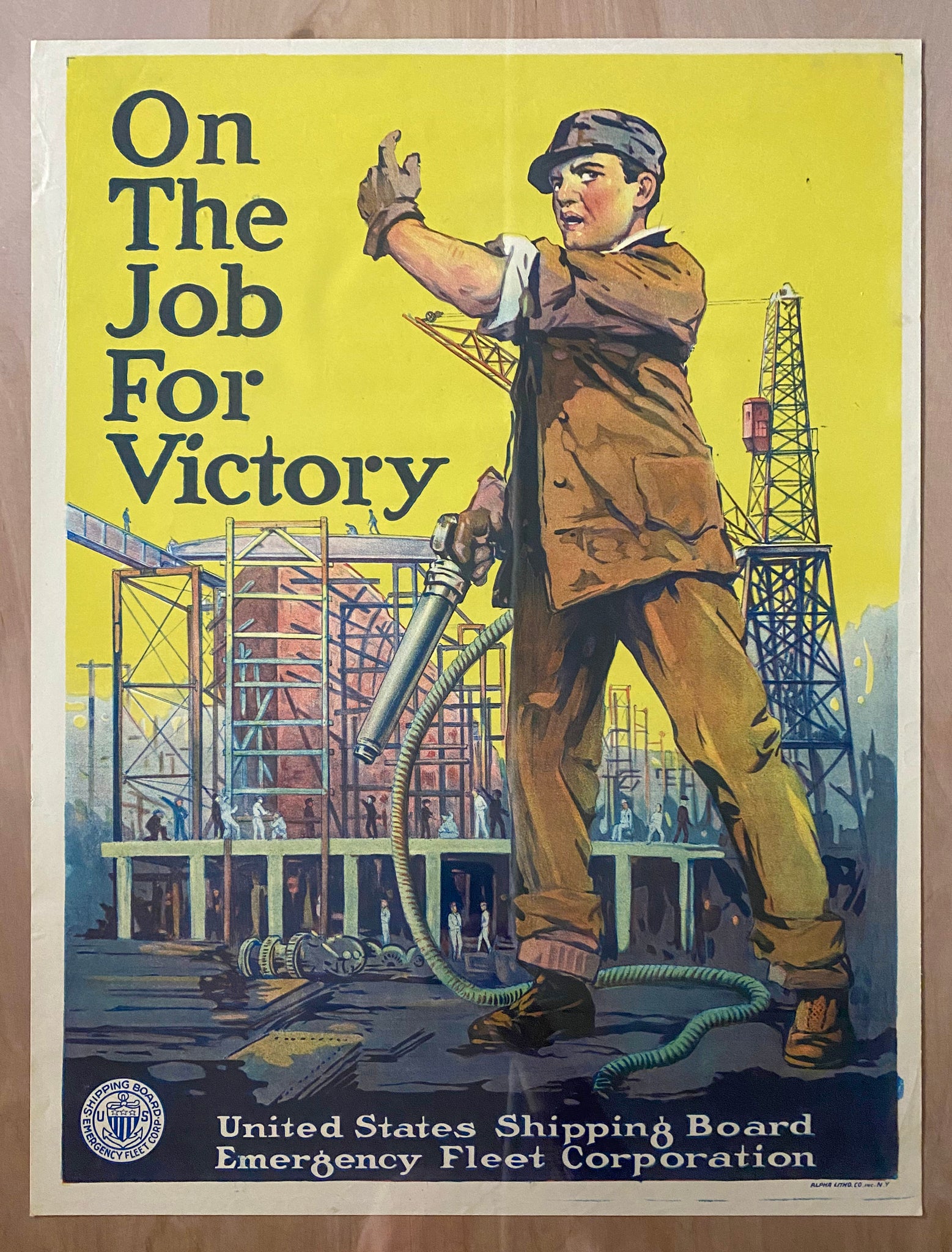 1917 On The Job For Victory Emergency Fleet Corporation WWI Merchant Marine