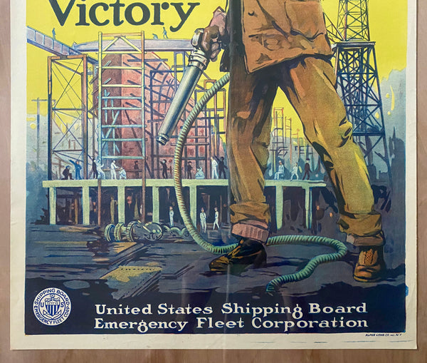 1917 On The Job For Victory Emergency Fleet Corporation WWI Merchant Marine