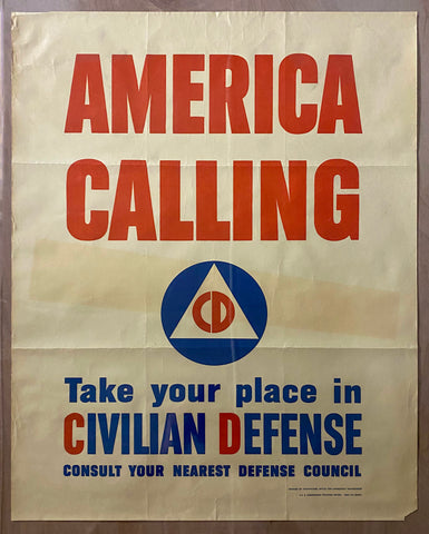 1941 America Calling Take Your Place in Civilian Defense Charles Coiner WWII Home Front