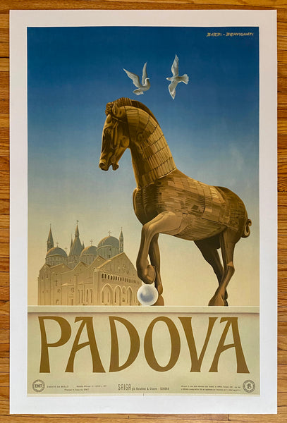 1949 Padova Italy Padua Trojan Horse Palazzo della Ragione ENIT Travel Lamberto Barbi