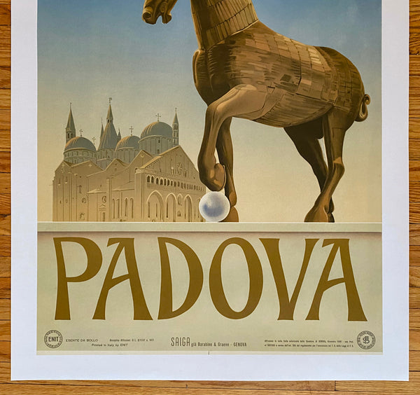 1949 Padova Italy Padua Trojan Horse Palazzo della Ragione ENIT Travel Lamberto Barbi